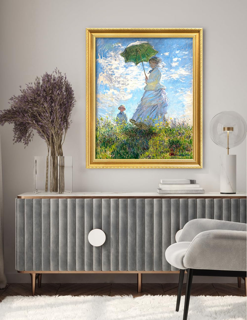 Claude Monet Wall Art Framed, Woman with a Parasol, 35x29''