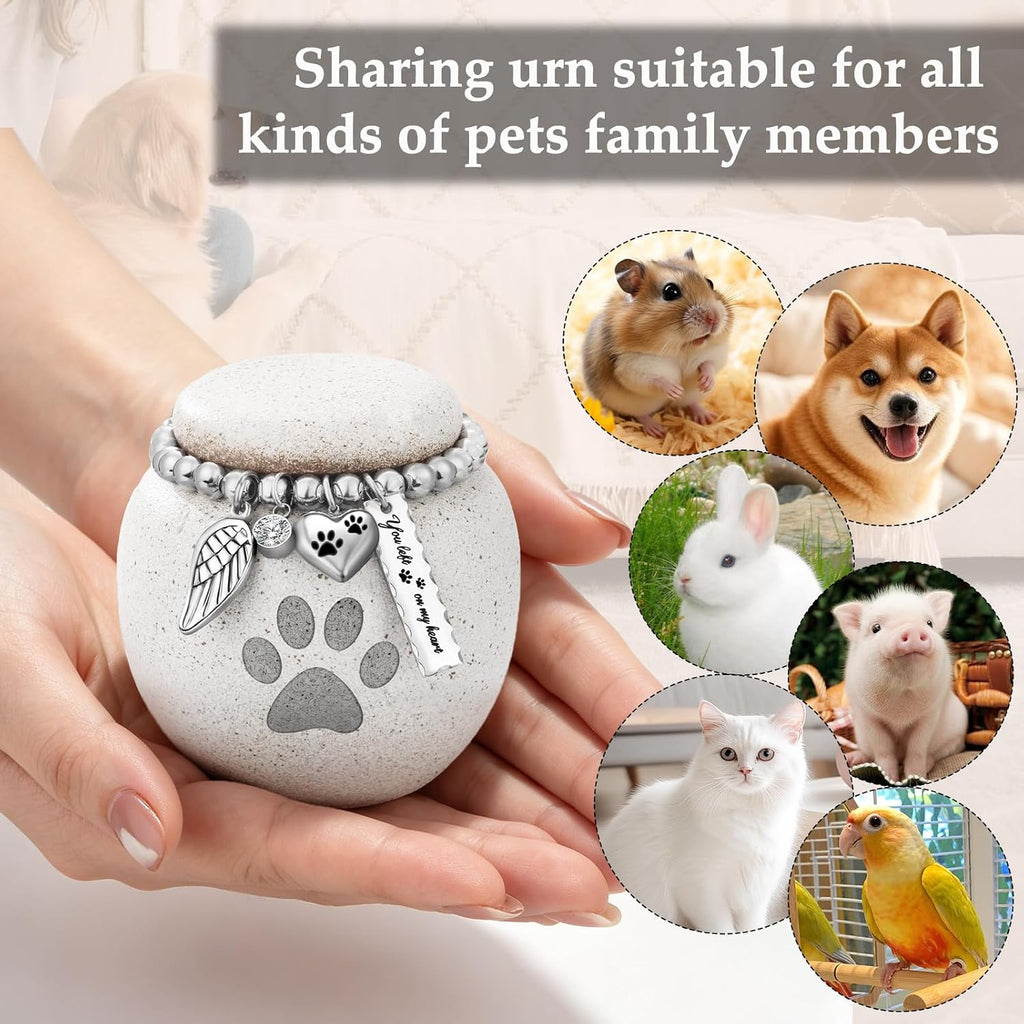 Pet Urns for Cats Dog Urns for Ashes 2.76" Pet Urn Ceramic Small Urn
