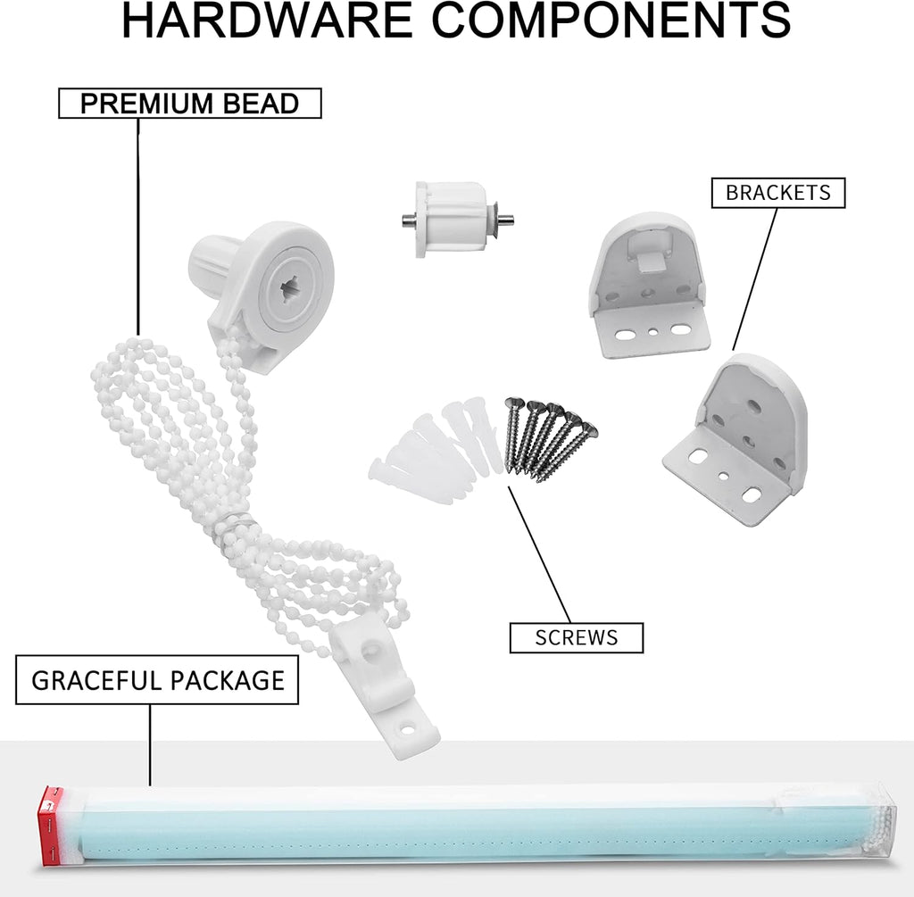 Window Roller Blinds and Shades, Thermal Insulated Window Blinds Easy to Install Blackout Roller Blinds with Chain Cord