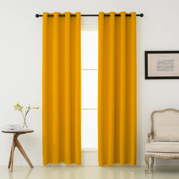 Grommet Blackout Curtains 84 Inches Long 2 Panels, Light Blocking Window Drapes, Thermal Insulated, Noise Reduction