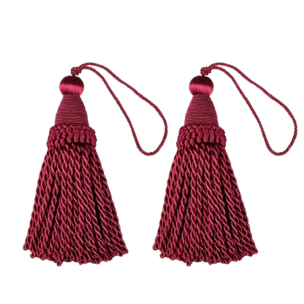 Tassels with Loops, DIY Decorative Tassel,Red - 2 Pack