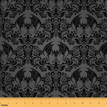 Gothic Damask Bat Bohemia Boho Fabric by The Yard Soft 2 Yards