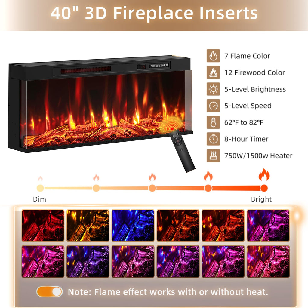 61" Electric Fireplace with Mantel, Fireplace TV Stand, White