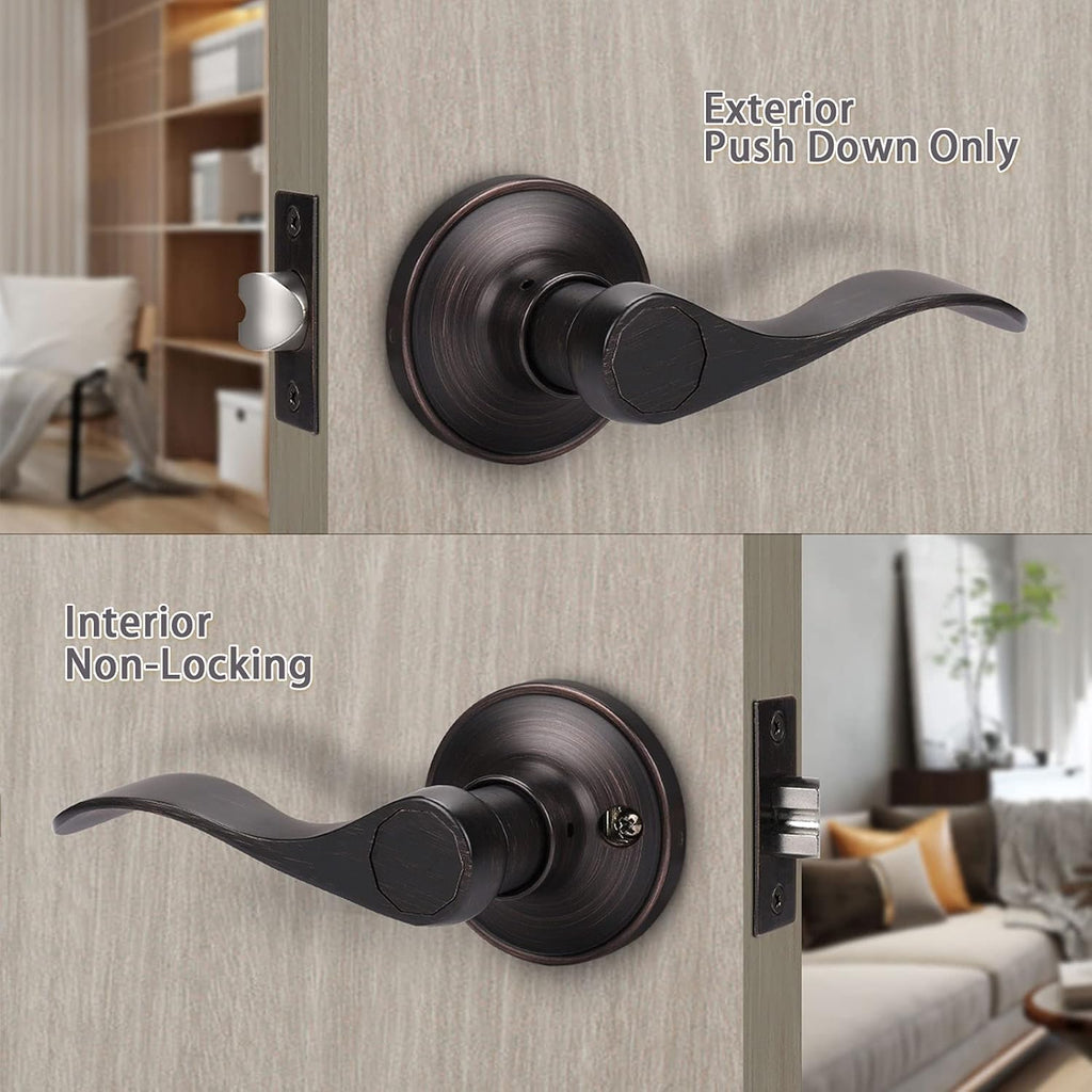6 Pack Oil Rubbed Bronze Door Knobs Interior Passage