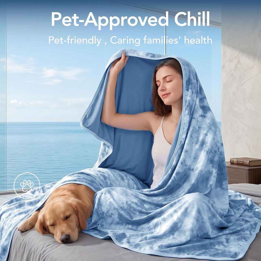 Cooling Blanket King Size 90"x104" for Hot Sleepers | Cold Summer Soft Blanket for Bed Couch and Travel Absorbs Heat