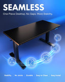EN1 One-Piece Standing Desk, 48"x24" Seamless Desktop Electric Height Adjustable
