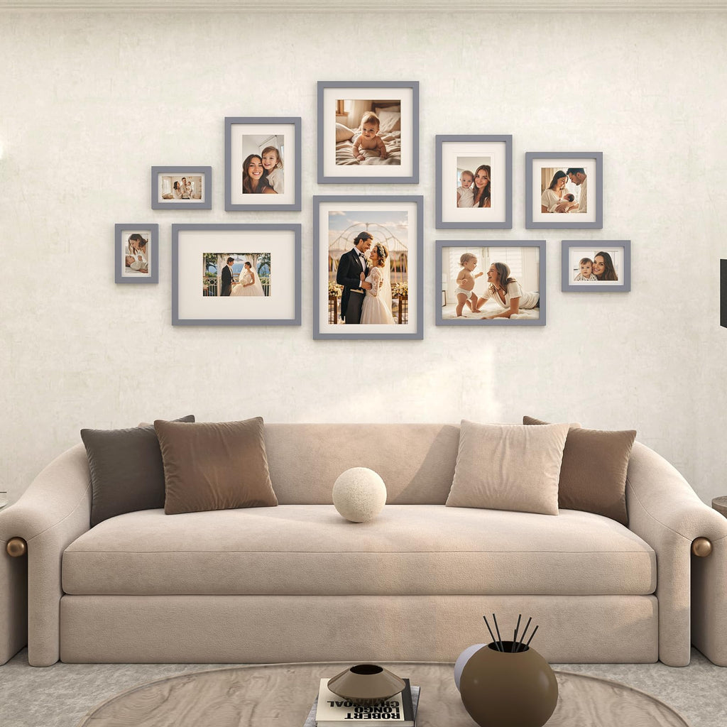 11x11 Picture Frame Display Pictures 4x4 or 8x8 with Mat or 11x11 Without Mat Made of Solid Wood with Plexiglass for
