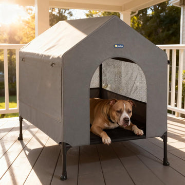 35" Dog House, 2-in-1 Large Dog House Outdoor Indoor Weatherproof