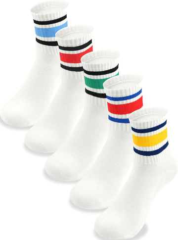 Boys Socks Athletic Crew Cotton Seamless Toes Breathable Pack