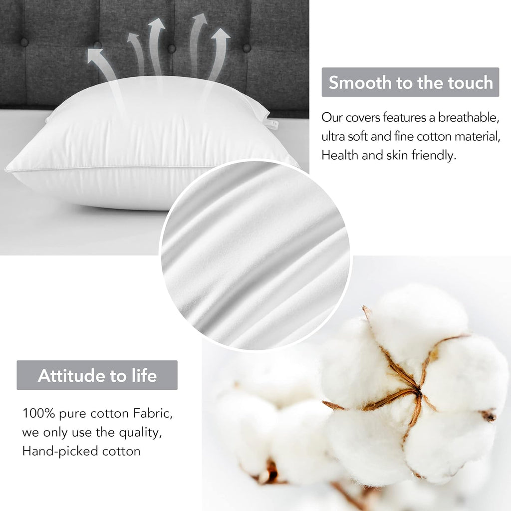 20 x 20 Pillow Inserts () - 20 Inch Square Interior Couch Throw Pillow with 100% Cotton Cover - Decorative - Set of 2