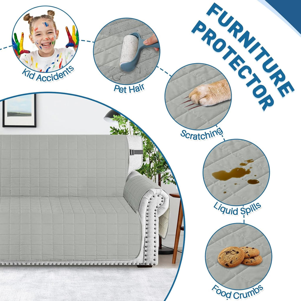 Waterproof Oversized Couch Covers for 3 Cushion Couch, 79" Quilted Sofa Covers Washable Pet Dog Couch Cover Protector
