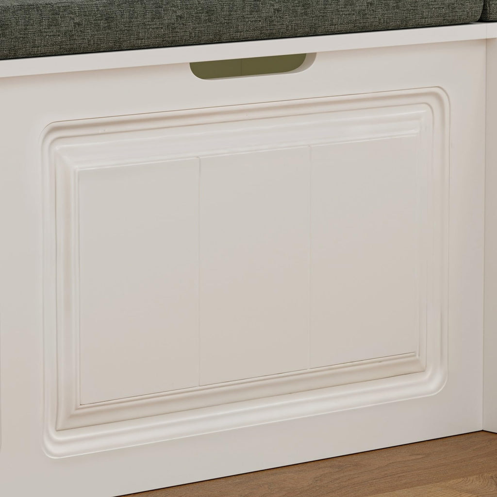 L Shape Storage Bench, Kitchen Breakfast Nook Bench, Backless Corner Bench Nook with Storage, Shoe Benches with