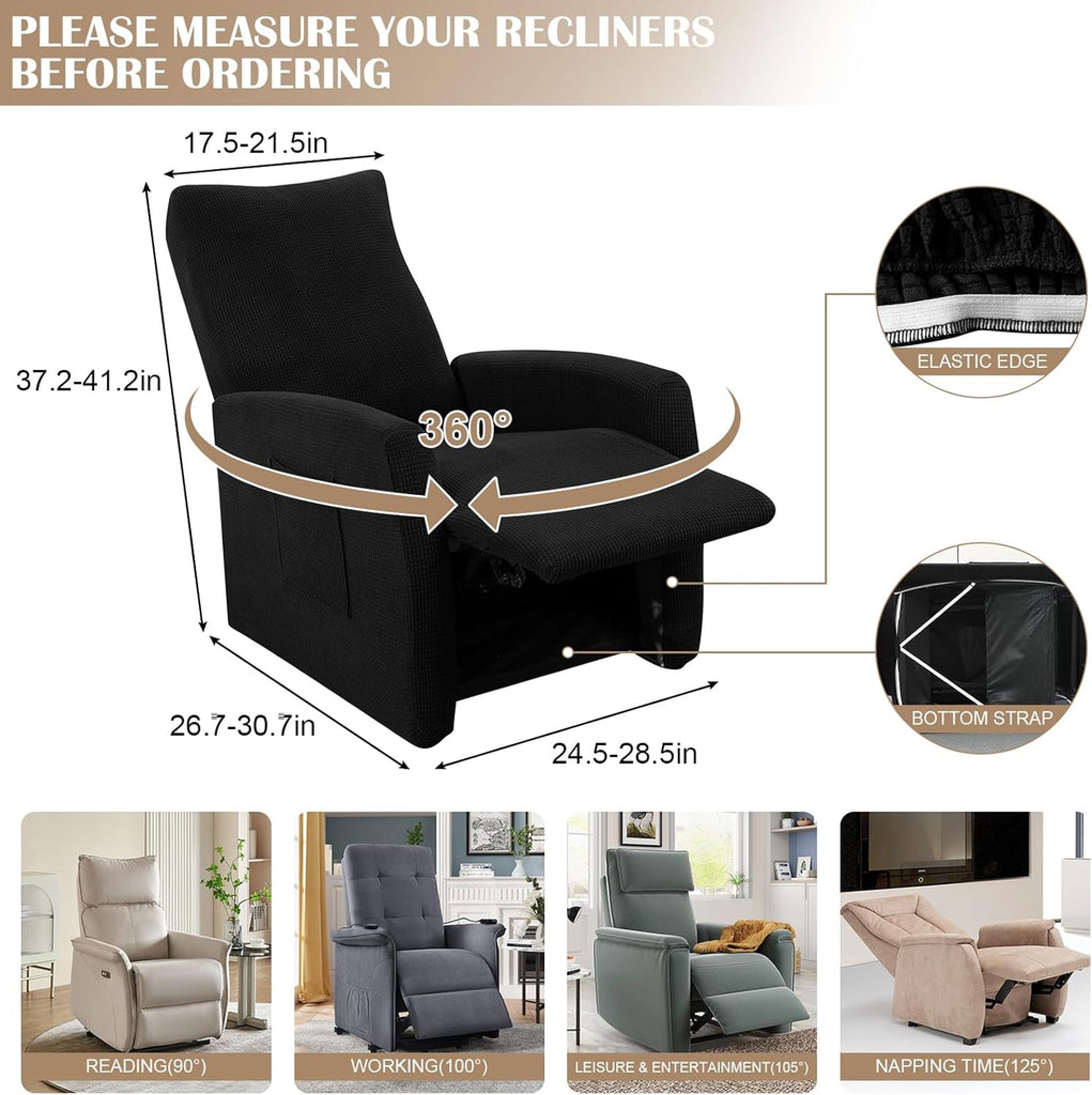 SearchI Recliner Chair Cover Jacquard Chair Covers 4 Piece