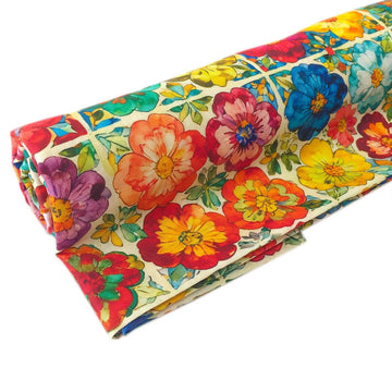 1 Yard - Colorful Floral Design Cotton Fabric (Great for Quilting, Sewing, Craft Projects& More)