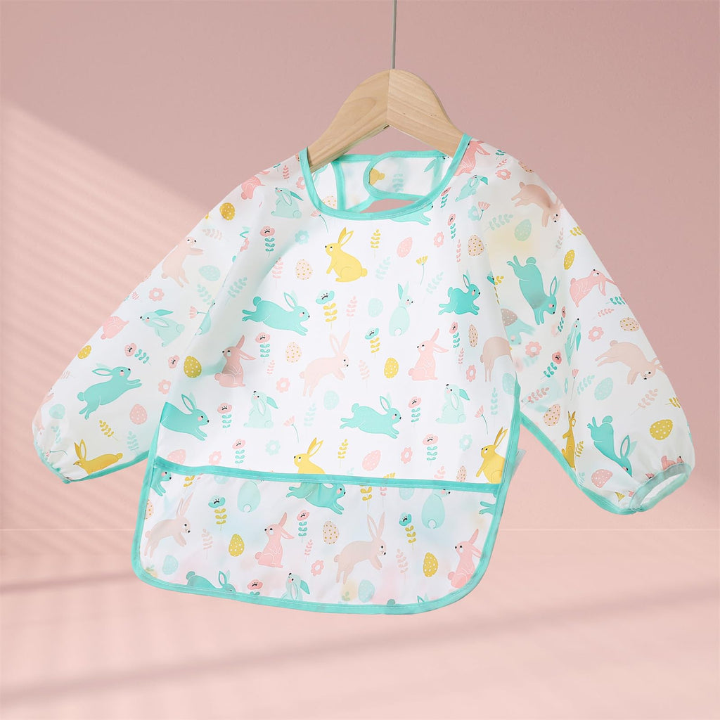 3 Pcs Waterproof Long Sleeves Baby Bibs Weaning Smock Bib 3-30 Months