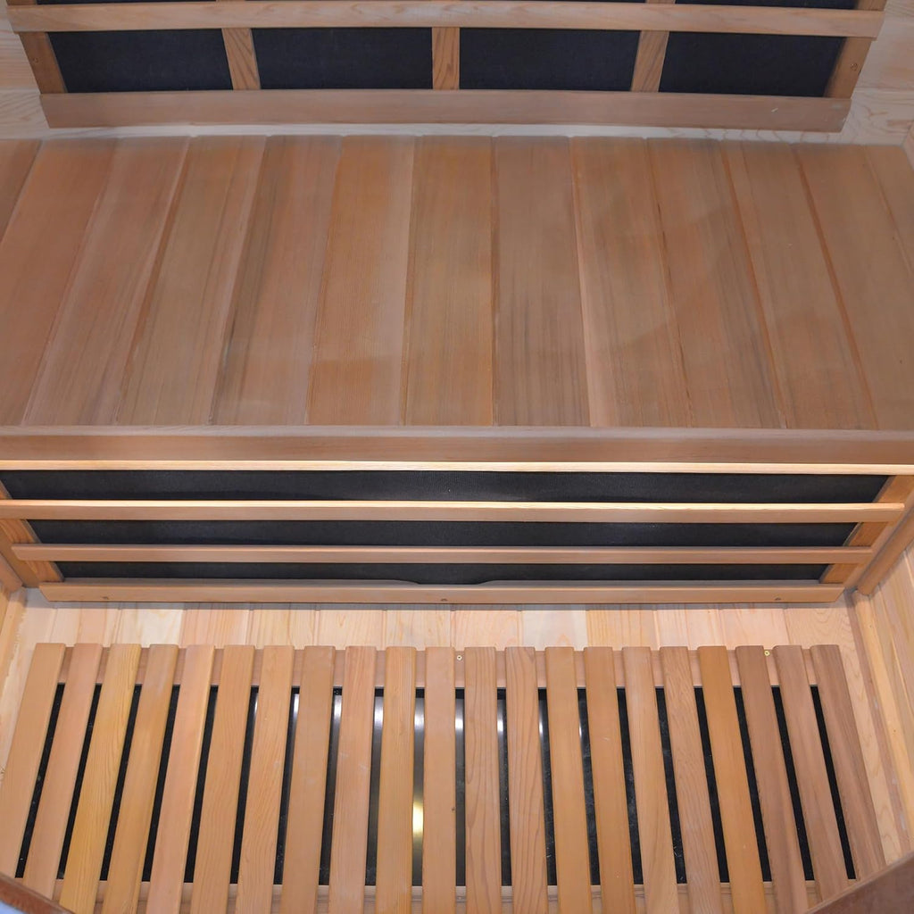 48.8" 2 Person Outdoor Infrared Sauna Room,Fir & Red Cedar Wood Home Spa Cabin,8 Epoxy Heating Panels,2000W,LED