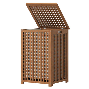 Large Laundry Hamper with Lid, 120L Bamboo Clothes Basket with Liner