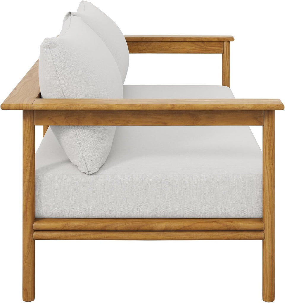 Wren Teak Wood Outdoor Sofa in Natural Sail