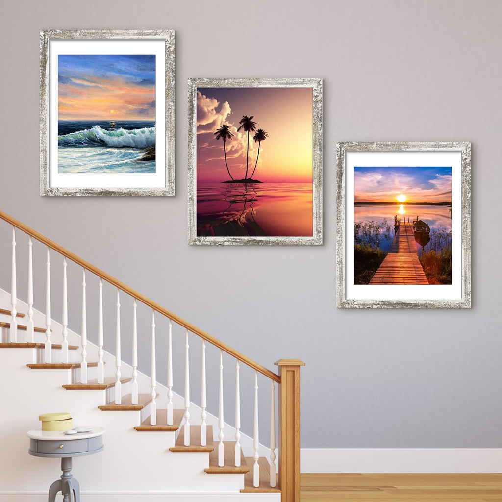 18x24 Frame in Distressed White, Gallery Frame for Wall Mounting, 2 Pack