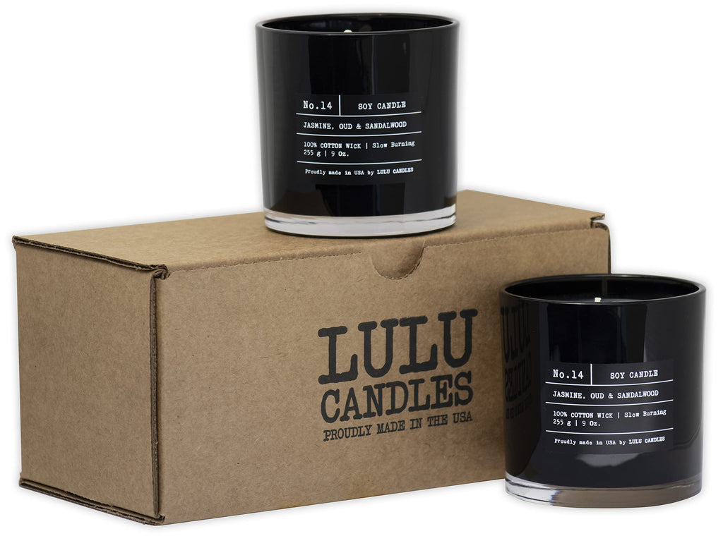 Jasmine, Oud & Sandalwood Scented Soy Blend Jar Candle 9 Oz 2 Pack