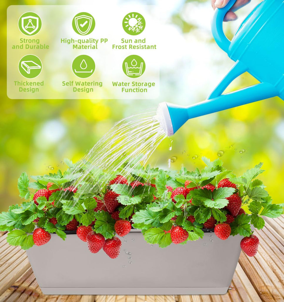 7 Pack Window Box Planter, Plastic Vegetable Flower Planters Boxes
