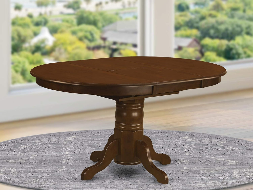 West Furniture KET-ESP-TP Kenley Dining Room Table - an Oval Solid Wood Table Top with Butterfly Leaf & Pedestal