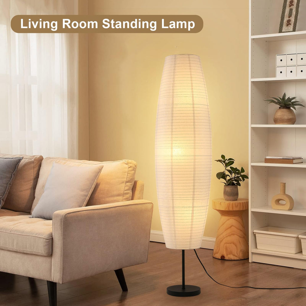 Paper Lamp Floor Lamp White Paper Lantern 3-Lights Bulbs Included