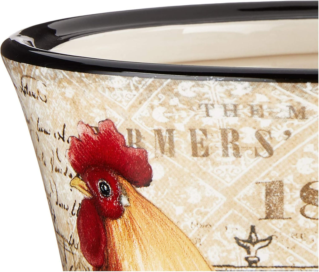 23656 Gilded Rooster Canister Set (3 Piece), One Size, Multicolor