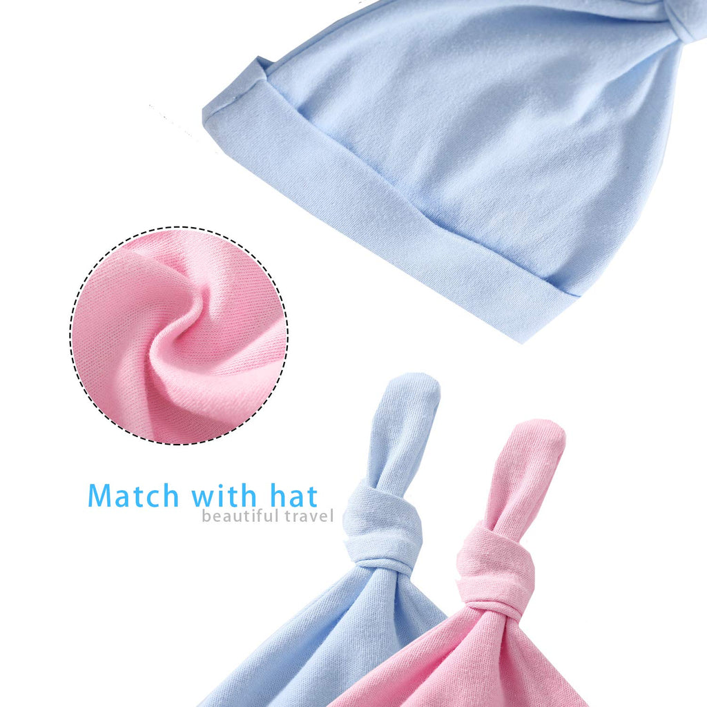 Baby Twins Bodysuits Double The Blessings Twice The Love Rainbow Girl Romper Boy Infant Jumpsuits Hat Set (pink blue