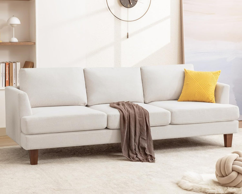 Mid Century Modern Couches for Living Room, 89" Comfy Couch Sofa with 3-Seater Deep Seats