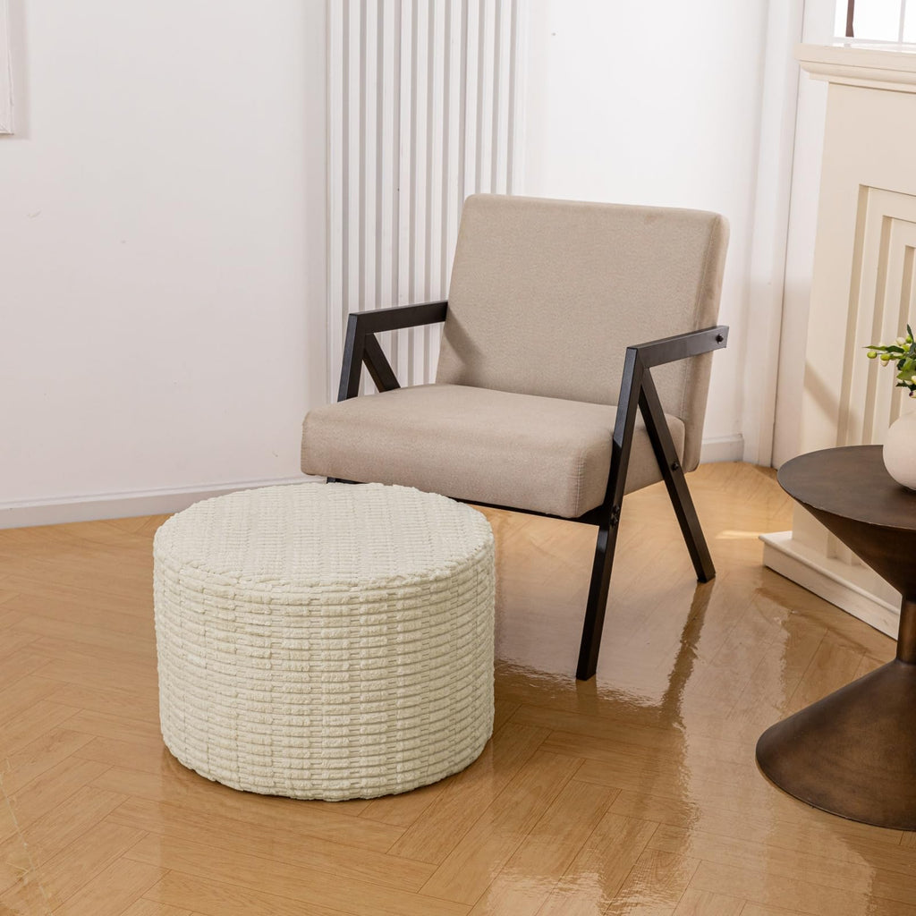 Supportive Boucle Pouf Ottoman Foot Rest Elevate Your Living Room Decor with Lightweight Pouf Filler Modern Foam
