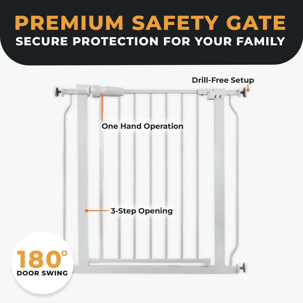 Easy Walk-Thru Baby Safety Gate, Fits 29.1" to 33.8" Openings
