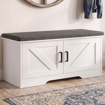 Shoe Bench with Storage, 39.4" Shoe Storage Bench