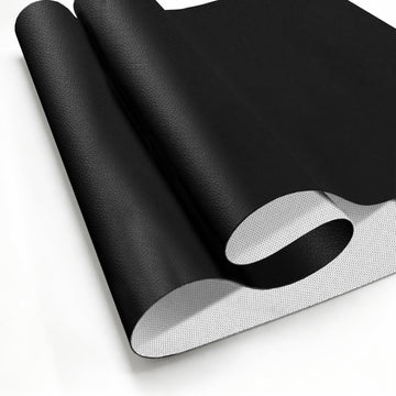 Black Faux Leather Fabric, Lychee Grain Vinyl for Upholstery