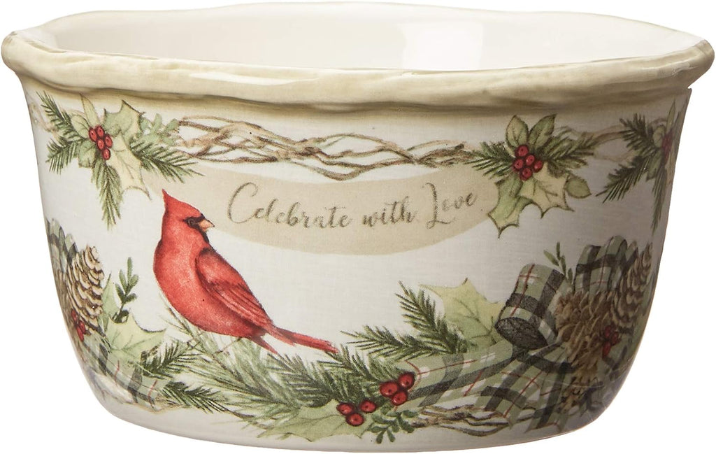 89044RM Holly and Ivy 16pc Dinnerware Set, Service for 4,Multicolored