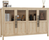 Sideboard Buffet Cabinet with 4 Glass Doors