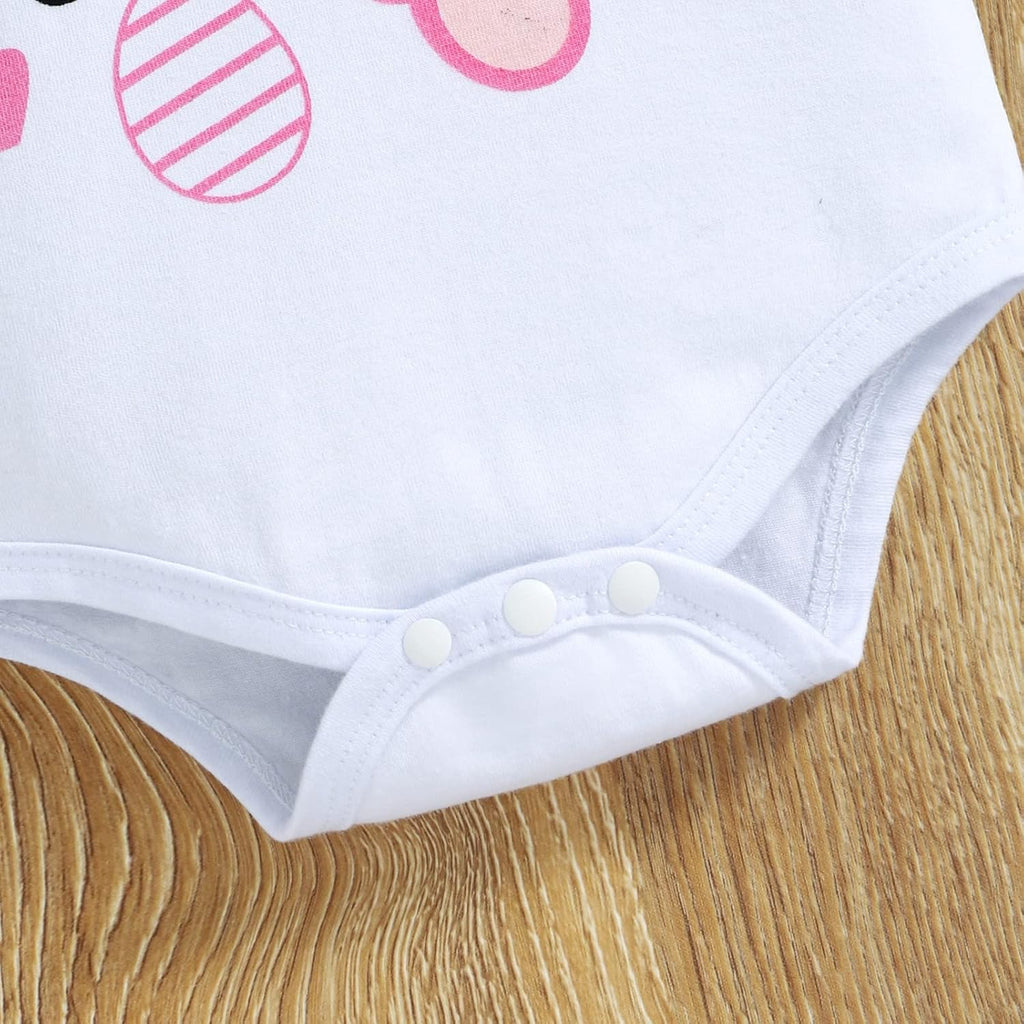Newborn Infant Baby Girl Summer Clothes Cute Short Sleeve Romper Flower Pant Outfit Set