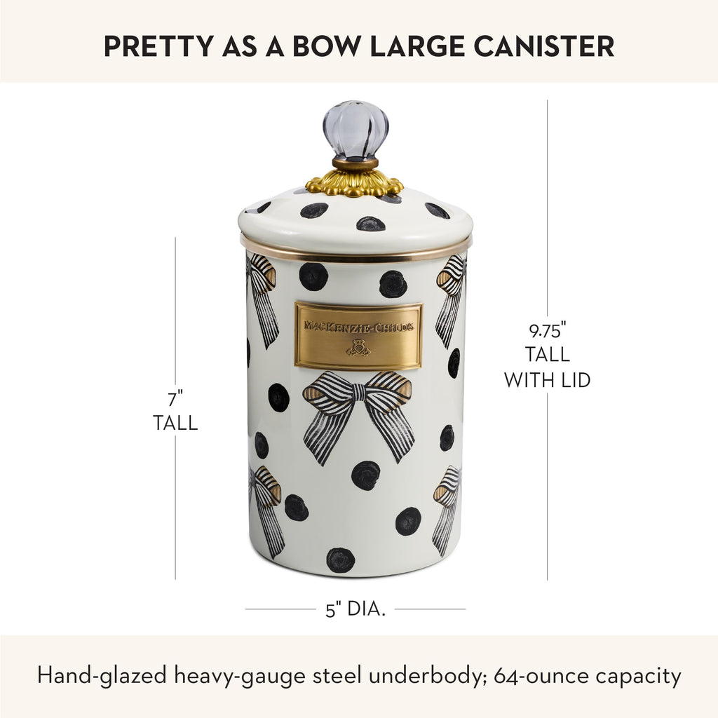 Enamel Canister, Large, Pretty as a Bow