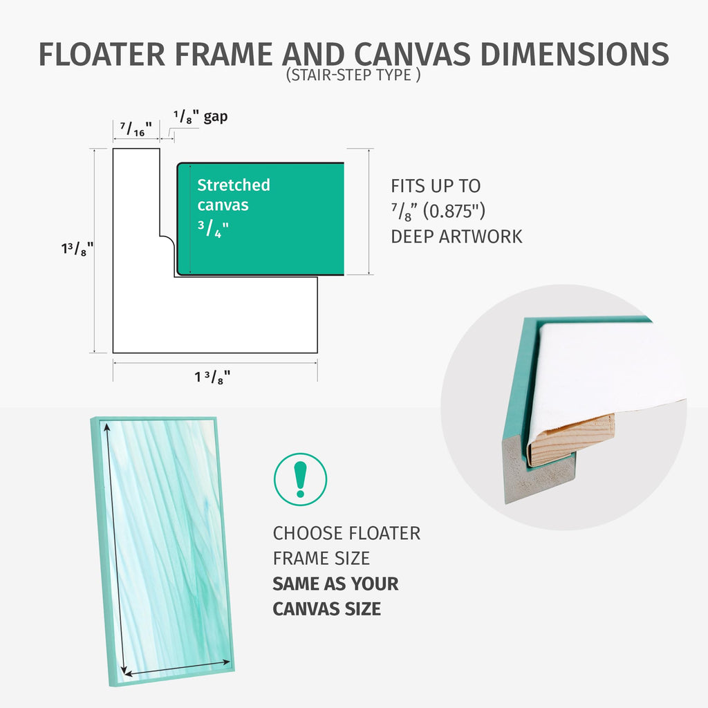 Floater Frame 9x12 for 0.75 inch Deep Canvas Paintings/Canvas Prints/Wood Canvas Panels/Wall Art/Wall Decor/Home