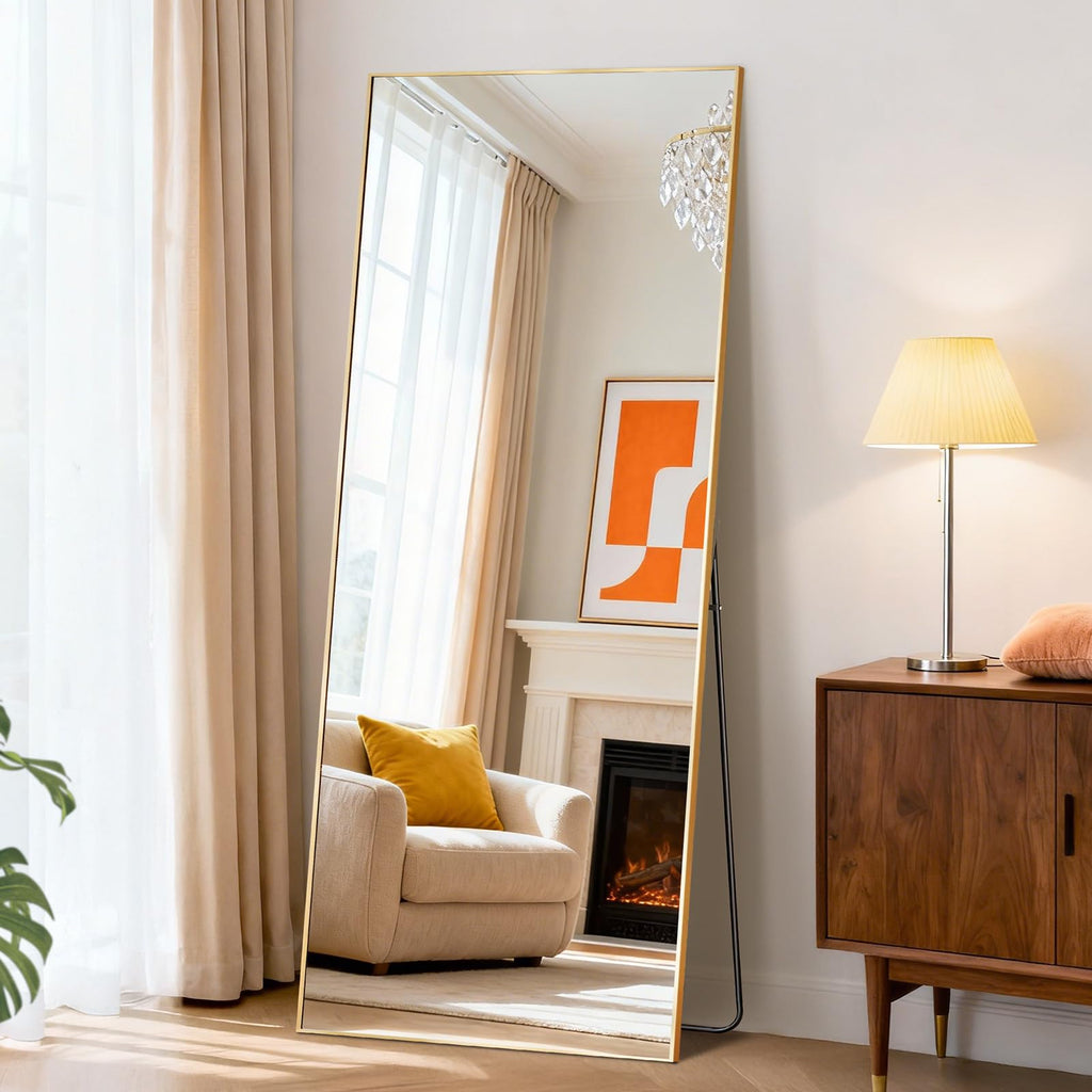 64"x21" Full Length Mirror with Stand, Full Body Floor Mirror