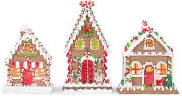 Feldstein Red Gingerbread Village Porcelain Tea Light, 8