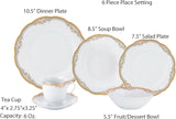 Catherine 24 Piece Porcelain Dinnerware Set, Gold
