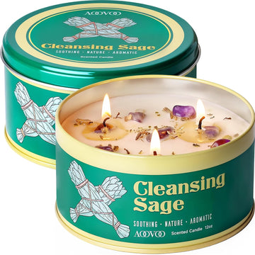 Sage Candle for Cleansing - 2 Pack Scented Candles - Set of 2