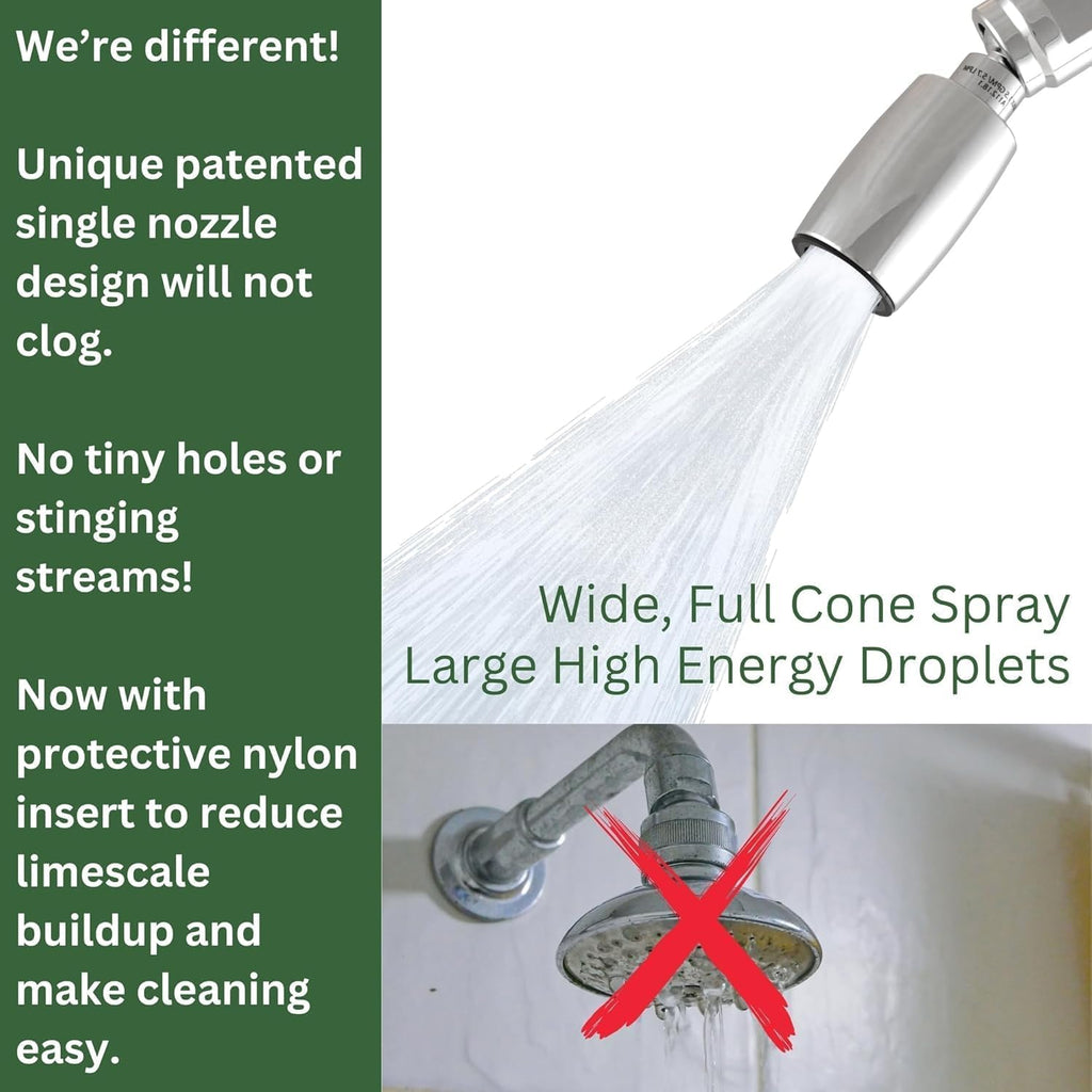 Sierra - CLASSICTM Solid Lead-Free Metal 1.5 GPM Award Winning. Ultra Low Flow Shower Head. Patented Nozzle Never