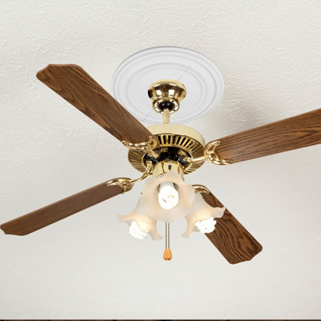 12 Inch Round Ceiling Medallion PU Decorative Cover for Fan and Light