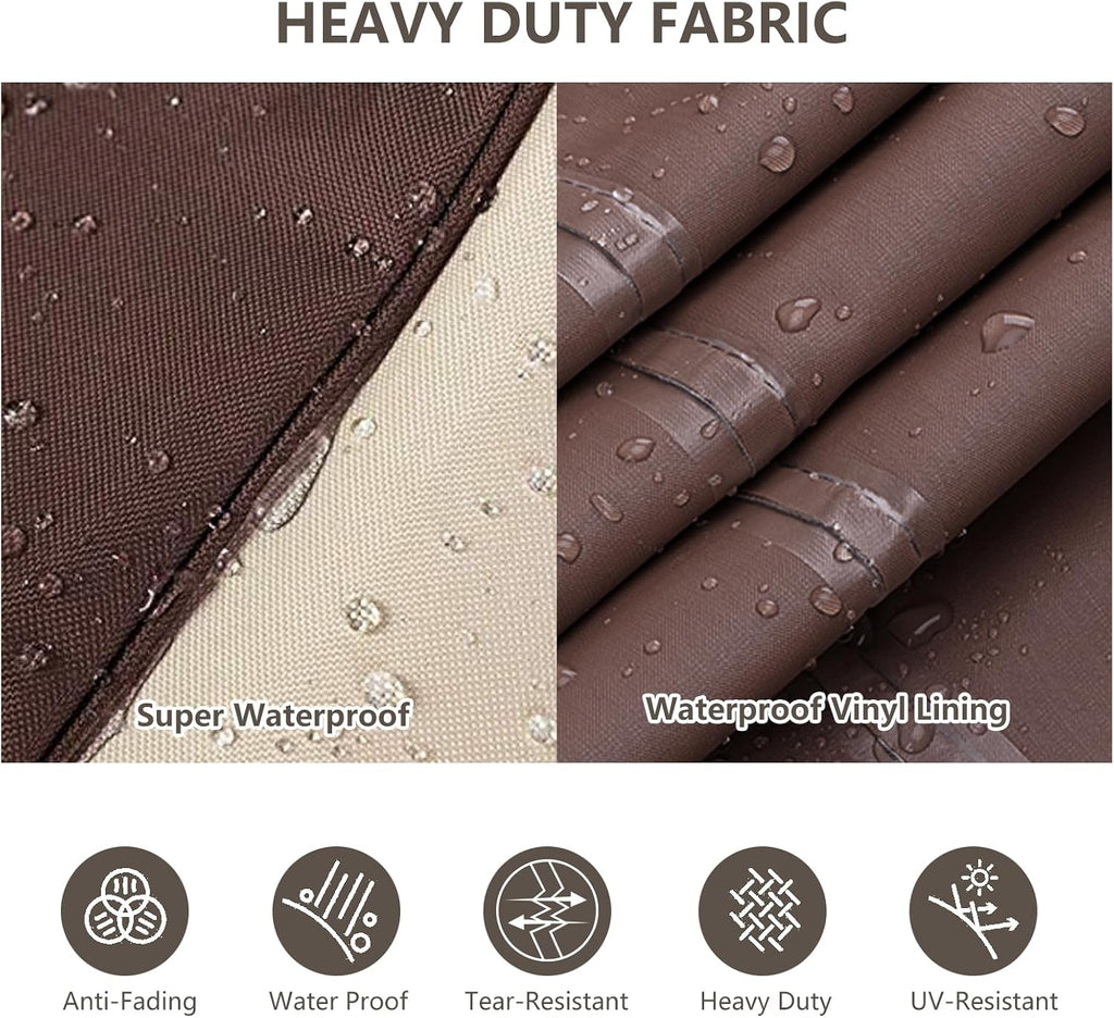 Outdoor Furniture Set Cover, 4 Pcs 600D Heavy Duty 100% Waterproof Patio Furniture Covers,Fit Patio Loveseat,2 Chair