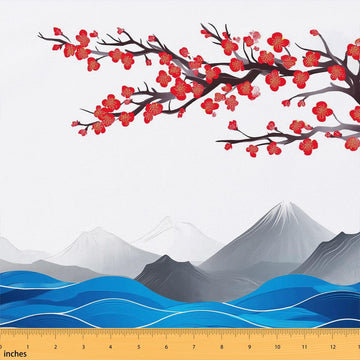 Plum Blossom Fabric by The Yard Japanese Ukiyoe Soft