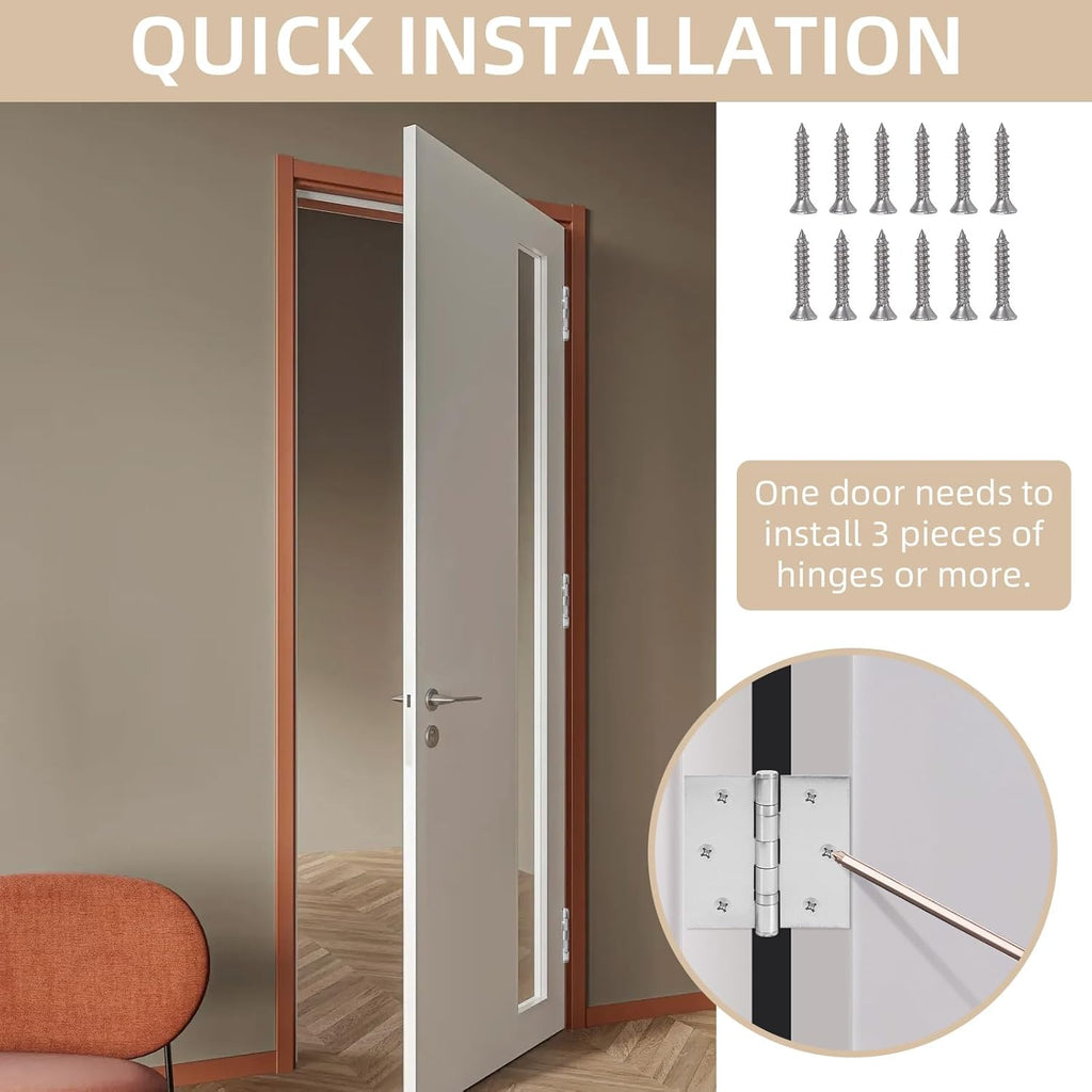 3.5" Ball Bearing Door Hinges with Square Corner