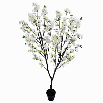 Artificial White Cherry Blossom Tree 6ft