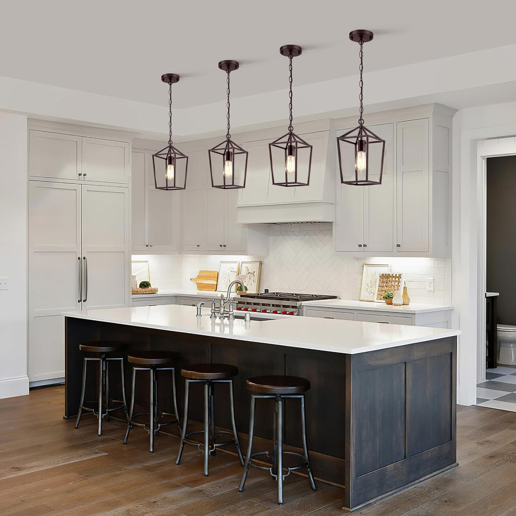 2-Pack Gold Pendant Lights Kitchen Island, Modern Mid Century Light Fixtures Hanging Lamp for Kitchen, Farmhouse